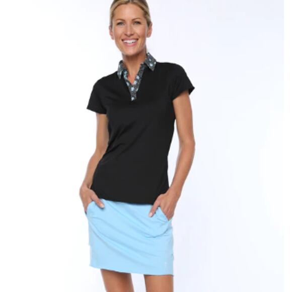 Belyn Key Baby Blue TIERED SKORT X-Large Sun Protection UPF 50 Tennis Golf NEW - Picture 3 of 13